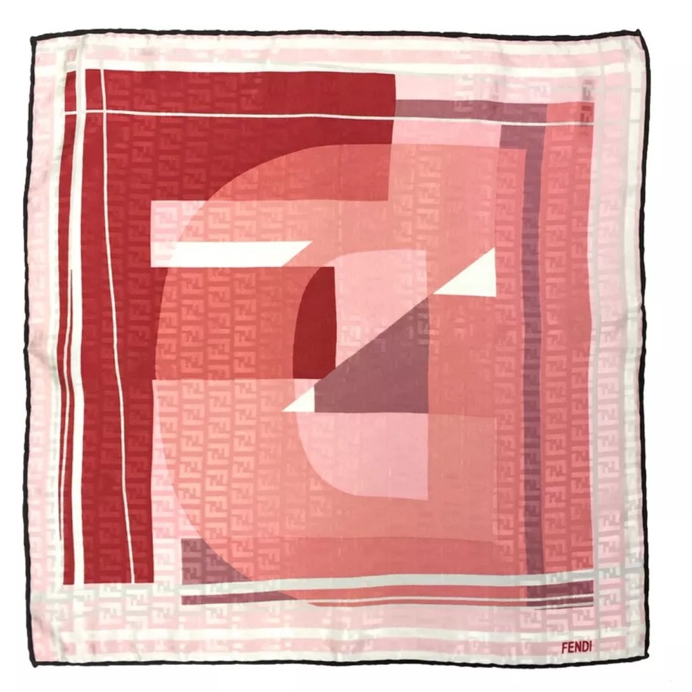 Auth Fendi FF Monogram Silk Scarf